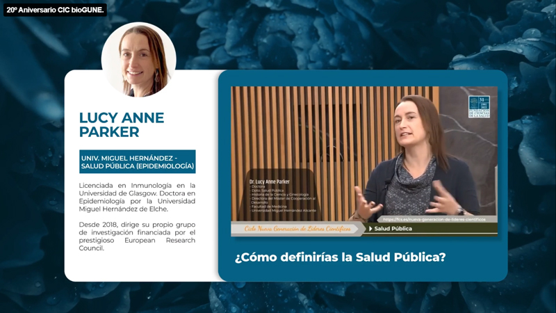 Lucy Anne Parker, investigadora principal de CAIR, en el 20 aniversario del CIC bioGUNE